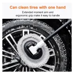 Car Wash Brush with Telescopic Handle – Large Grip, Bendable Head, and Two Brush Heads for Efficient Cleaning(white)