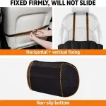 Car Lumbar Support Cushion Height Adjustable with Straps Black, 40 x 19 x 8 cm