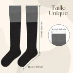 Womens Cotton Calf Socks Color Block Knitted Thermal Winter Socks