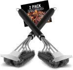 2-Pack Stainless Steel Grill Brush with Scraper Compatible with Weber
