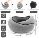Travel Neck Pillow U-Shaped Memory Cotton for Airplane Sleep and Neck Support Pink