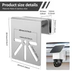 2 Pack Gutter Mount Brackets, Stainless Steel Drill Free Holder for Solar Security Cameras