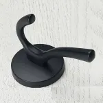 4 Pack Wall Hooks, Heavy Duty Self Adhesive Coat Towel Robe Hangers for Bathroom Kitchen, Black