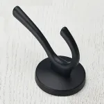 4 Pack Wall Hooks, Heavy Duty Self Adhesive Coat Towel Robe Hangers for Bathroom Kitchen, Black