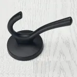 4 Pack Wall Hooks, Heavy Duty Self Adhesive Coat Towel Robe Hangers for Bathroom Kitchen, Black