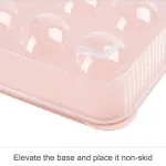 1 Piece Stackable Devilled Egg Carrier with Lid, Portable Plastic Fridge Storage Tray Holds 24 Eggs for Parties, 30 x 25 x 5.7 cm, Pink