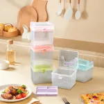 1 Piece Plastic Storage Bins With Lid and Handle, Plastic Latch Storage Box, Stackable Storage Container, Small Plastic Storage, Purple, 16 x 14 cm