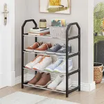 4-Tier Shoe Rack, Stackable Shoe Organizer, 8 Pairs Sturdy Shoe Shelf Storage, For Bedroom, Entryway, Hallway, And Closet