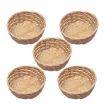 5-Pack Woven Desktop Baskets for Dried Fruit, Bread, and Storage – Multipurpose Organizer Set