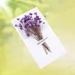 6PCS Folded Greeting Invitation Card with Dried Flowers, Purple Paper Cards for Writing Blessings