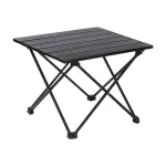 Camping Table, Folding Portable Camp Side Table, Lightweight Camping Table with Carry Bag, Ideal for Beach Outdoor Hiking Picnics BBQ Cooking Dining Kitchen, Black
