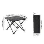 Camping Table, Folding Portable Camp Side Table, Lightweight Camping Table with Carry Bag, Ideal for Beach Outdoor Hiking Picnics BBQ Cooking Dining Kitchen, Black