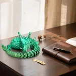 3D Printed Dragon Figures Multi-Jointed Movable Dragon Model Toys Tabletop Decorative Ornament Birthday Gifts Green