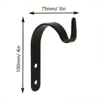 4-Pack Heavy Duty Iron Wall Hooks, Rustic Metal Hanging Hooks for Flower Baskets Plants Clothes, Versatile S-Hooks for Bird Feeders Wind Chimes Sconces, Outdoor Wall Mount Storage