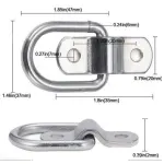 4PCS D-Shaped Pull Ring with Screws, D Rings Hook Tie Down Ring Load Anchor Trailer Forged Lashing For Car Truck Trailers RV Boats
