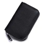 Men Women PU Leather RFID Blocking Card Wallet, Ultra Slim Portable Anti Demagnetisation Credit Card Holder, Mini Lightweight Card Case for Bank Cards ID Daily Carry