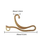 5 brown socks with plastic large hanging hooks, female socks with dragon hooks, male socks with large curved hooks, geometric irregular hanging hooks, sock hooks