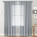 2 Pack Semi Blackout Sheer Curtains Gray