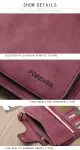 Grey Large Capacity Long Wallet Frosted PU Leather