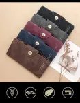 2Pcs Gray Matte Long Wallet
