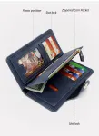 2Pcs Gray Matte Long Wallet