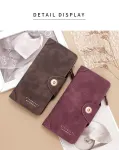 2Pcs Gray Matte Long Wallet
