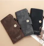 2Pcs Gray Matte Long Wallet
