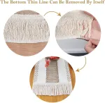 2-Pack Table Runner MX20, Three Rows of Heart Pattern, With Tassels