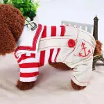 Dog Clothes, Striped Bear Four-Legged Jumpsuit Red, Suitable for Small Dogs, XL