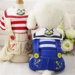Dog Clothes, Striped Bear Four-Legged Jumpsuit Red, Suitable for Small Dogs, XXL