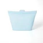 3 Pack Food-Grade Silicone Food Storage Bags, Light Blue, 1000ml