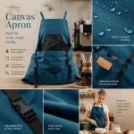 2pcs Thick Canvas Apron - Green