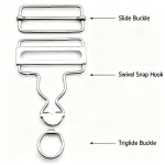 6 Sets Metal Strap Adjuster Overalls Buckles Silver