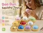 Stress Relief Giant Bun Squishy, Festival Present, Glitter White