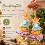 2 Pack Crochet Bell Ornament Style E Rainbow 2, Decor Gift Pack