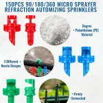 150pk Mixed Angle Refraction Misting Irrigation Sprinkler Set