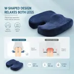 Black Crystal Velvet Seat Lumbar Cushion Pack 45x36x7, Ultra Soft Dual Support