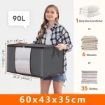 4 Pack 84L Moving Garment Organizer Bags Black Zipper, Convenient Combo For House Moving