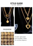 Soft Vintage Dual Stack Necklace, Distinct Dainty Gold Plated Stainless Steel Daily Neck Accessory