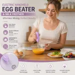 Portable Mini Electric Whisk, Stainless Steel Stirrer For Home Baking & Beverage Mixing, Blue