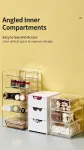 4 Tier Slanted Grid Acrylic Storage Rack, Clear Cosmetic Display Holder For Makeup Brushes & Skincare Items