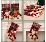 3D Oversized Reindeer Christmas Stocking, Festive Hanging Present Bag For Xmas, 40*25cm