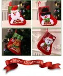 Medium Sparkle Sequin Santa Christmas Stocking, Shiny Xmas Hanging Gift Sack, 25*19cm