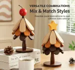 3-Tier Star Style Christmas Tree Heat Resistant Pot Mat, Creative Wooden Table Decor for Christmas & Halloween