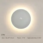 30CM White Sensor Eclipse Wall Light 2Pcs Stepless Dimming
