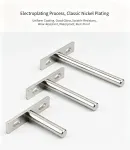 4″ White Hidden T Shelf Bracket 2Pcs w/ 5×60&5×80 Screws