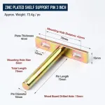 3″ Color Zinc Hidden T Bracket 4Pcs w/ 5×60&5×80 Screws