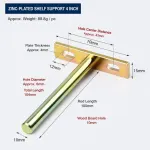 4″ Color Zinc Hidden T Bracket 6Pcs w/ 5×60&5×80 Screws