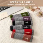 Warm Stylish Knit Half Finger Gloves Hand Guard Work‑Use Accessory 2 Pcs Cross Pink Pattern Great Christmas Present