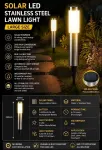 Large Black Warm White Solar LED Outdoor Garden Light